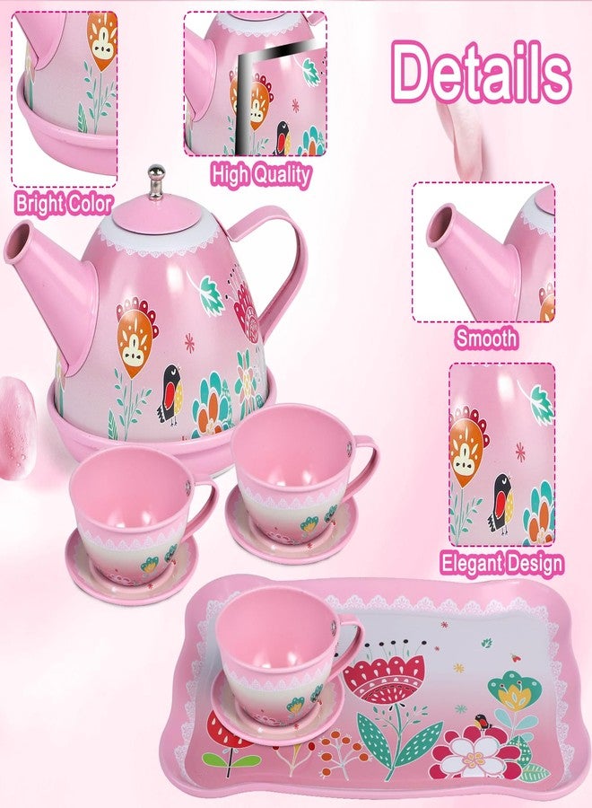 PRE-WORLD Tea Party Set for Little Girls,PRE-WORLD Princess Tea Time Toy Including Dessert,Cookies,Doughnut,Teapot Tray Cake, Tablecloth & Carrying Case,Kids Kitchen Pretend Play for Girls Boys Age 3-6 - Image 5